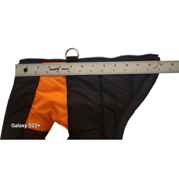 Adjustable Two-Tone Padded Dog Jacket With Zipper & D-Ring Leash Attachment - Picture 10 of 12